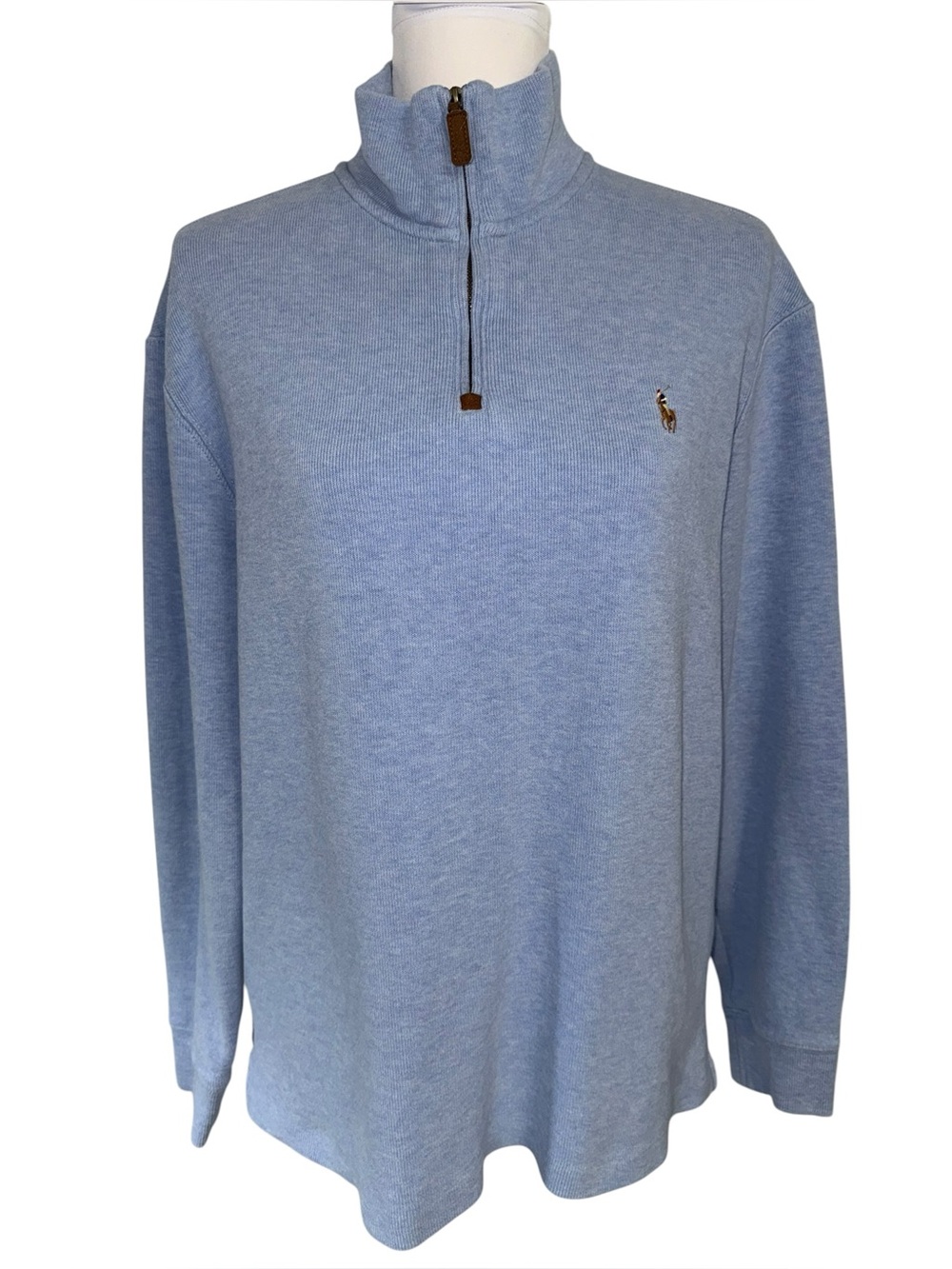 Polo Ralph Lauren 1/4 Zip Pullover Sweatshirt Blue Pony Men’s M Cotton